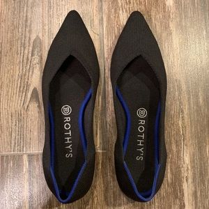 Rothys Black The Point Pointed Toe Flats Size 9.5